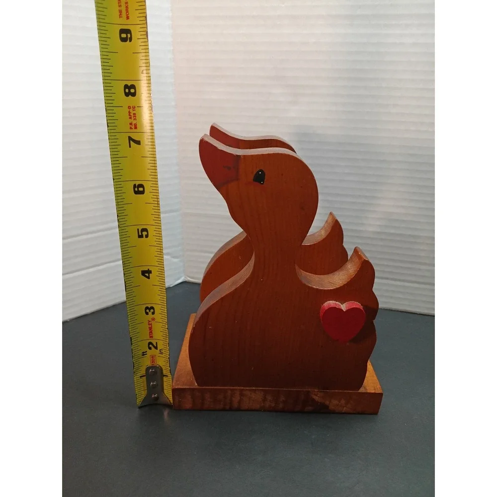 Vintage Wooden Dual Duck Decorative Napkin Holder Cottage Core